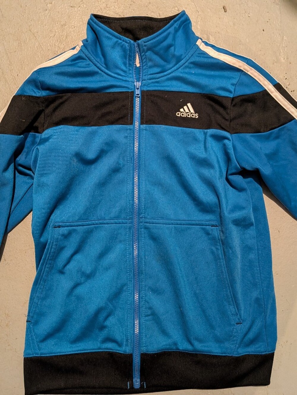 adidas Blue and Black Lightweight Track Jacket for Kids